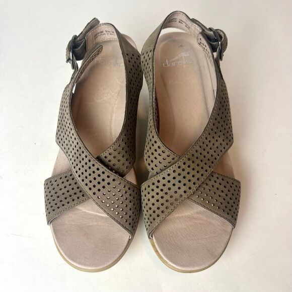 Dansko Perforated Sandals in Taupe and Beige - Picture 3 of 8